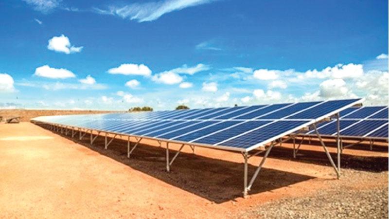 A solar plant in the desert