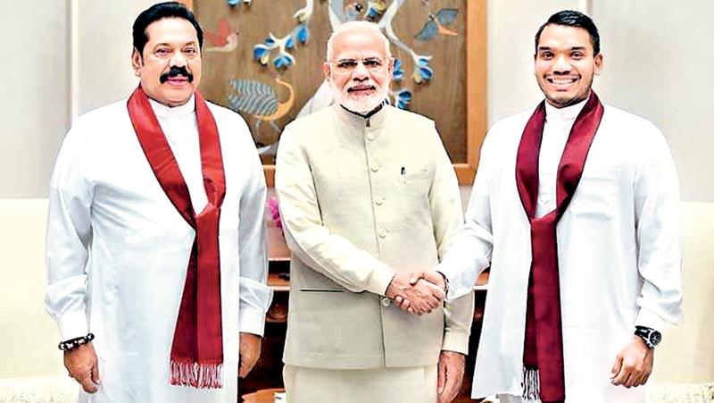 When he met with Indian Prime Minister Narendra Modi, Mahinda Rajapaksa chose to be accompanied only by his son. This was despite the fact that the Rajapaksa delegation to India included senior members of his political faction, including Rhodes Scholar Prof. G.L. Pieris. Pieris, who appeared to be playing the role of shadow Foreign Minister at all the former President’s other meetings, was left out of the most crucial meeting of them all  