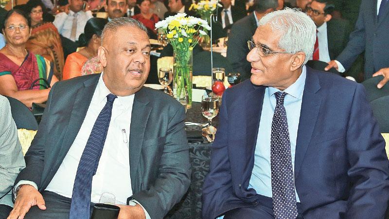 Finance Minister Mangala Samaraweera and Central Bank Governor Dr. Indrajith Coomaraswamy
