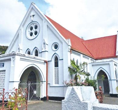 Front view of the church  