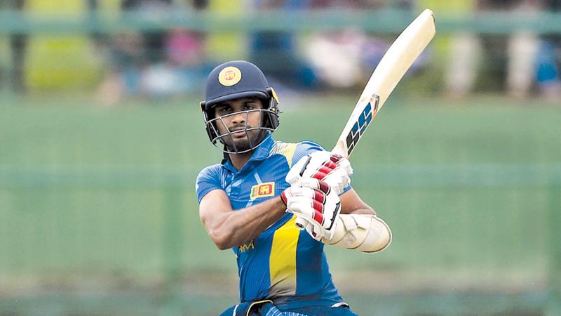 Dasun Shanaka pulls a ball during his innings of 66 in the fourth ODI against England at the Pallekele International Stadium yesterday