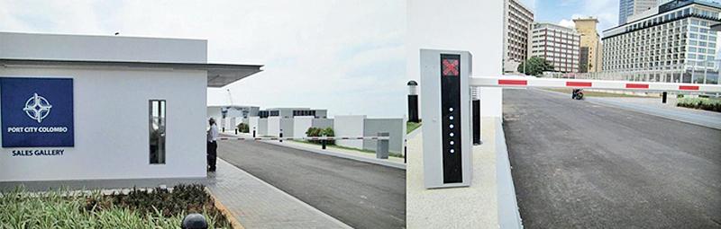The newly installed automated gate barriers at the Colombo Port City