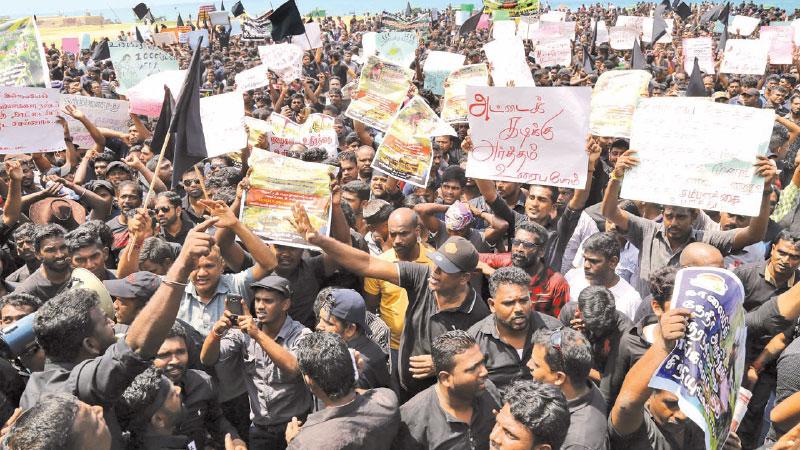Protest on Galle Face Green  by estate workers’ children  Pic: by Rukmal Gamage