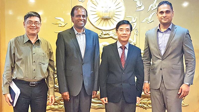 From left: Deputy Director General International Relations Department VCCI, Nguyen Van Hai, CEO Mitra Innovation, Dr. Ashok Suppiah, Vice Executive President of the VCCI, Dr. Doan Duy Khuong, Managing Director of Mitra Innovation, Dammika Ganegama.  
