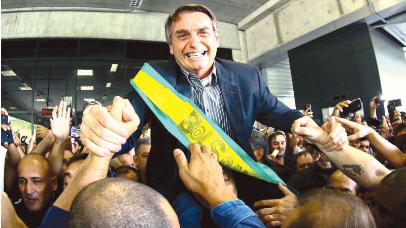 President-elect Jair Bolsonaro, who takes power on 1 January, is famed for his loathing off Venezuela’s leader, Nicolás Maduro.   Pic: Heuler Andrey/AFP/Getty Images    