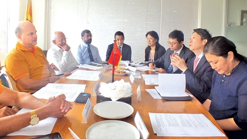 A discussion  on ‘Cooperation between China and Sri Lanka in developing production capacity within the framework of BRI’.  