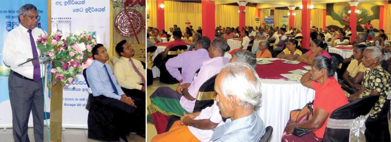 Commercial Bank Assistant General Manager, Personal Banking, Delakshan Hettiarachchi, addressing the audience. (Below): A section of the audience