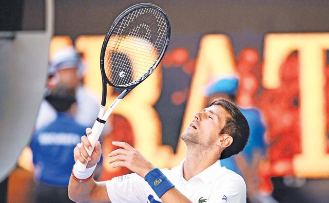 Serbia’s Novak Djokovic celebrates his victory (AFP)