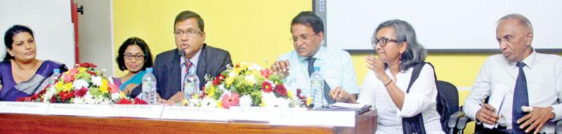 The head table at the economic summit Pic: Chaminda Niroshana