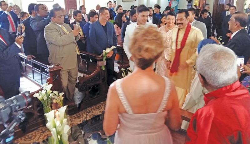 The former President’s youngest son Rohitha Rajapaksa’s wedding at St Mary’s Church, Bambalapitiya