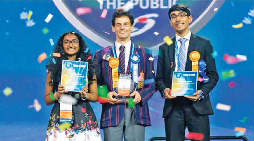 Meghana Bollimpalli won one of the top three prizes at the Intel International Science and Engineering Fair for presenting on the low-cost supercapacitor project