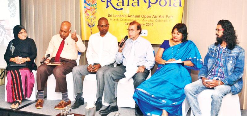 From left: Zamshaya Kaleel (artist), Arun Dias Bandaranaike, Dileep Muddadeniya, Michael Anthonisz, Nadija Tambiah and Sudath Abeysekera (artist)