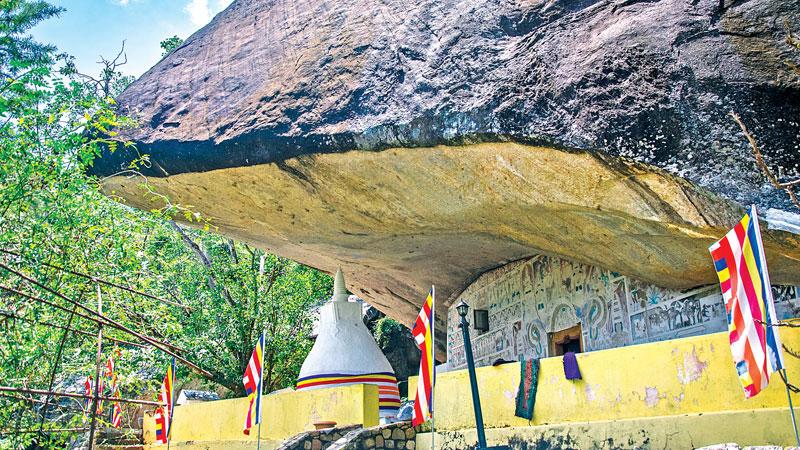 ARRESTING SIGHT: The exterior view of the Rakkiththakanda cave temple