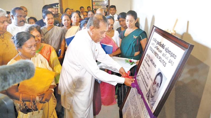 Speaker Karu Jayasuriya opens the exhibition