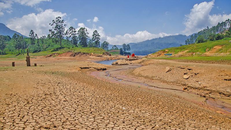 A dried-up reservoir bed of Maussekelle reservoir as seen on March 30, 2019