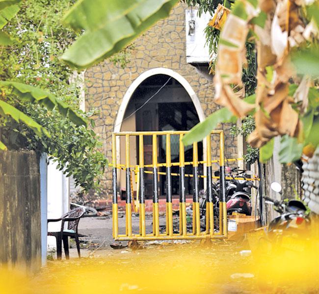 Entrance of the Zion Church cordoned off by the police.