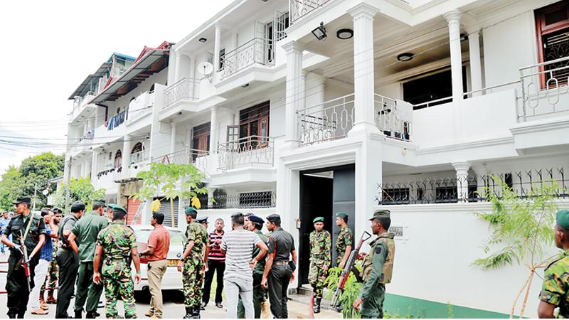 The Dematagoda home of Ibrahim family,raided by Police. Pic : Shan Rambukwella