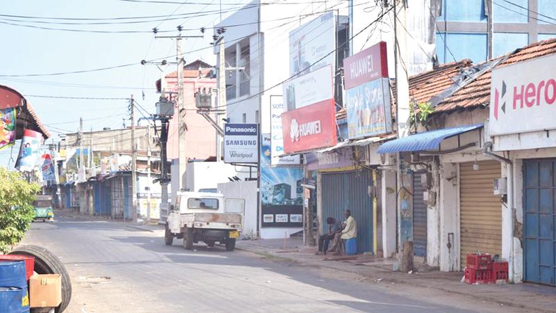A hartal was held in Trincomalee last Friday (10) demanding the removal of Governor Hizbullah. Pic: Amadooru Amarajeewa, Trincomalee Special Cor.
