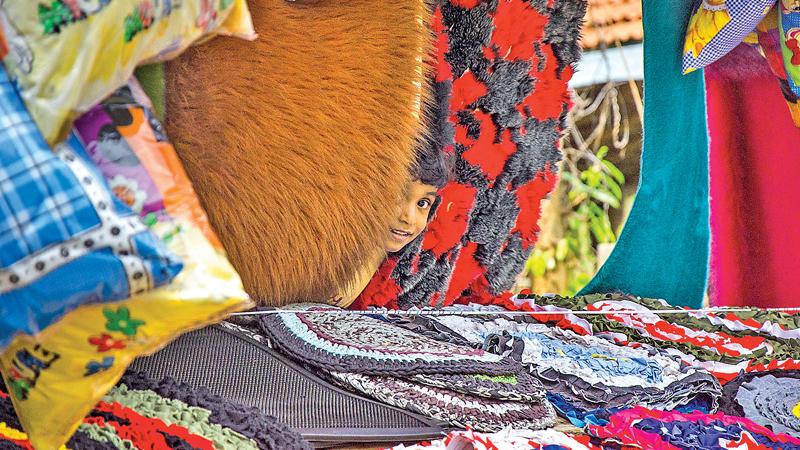Ajith’s daughter at his pillow stall