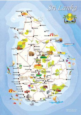 Tourist Map of Sri Lanka