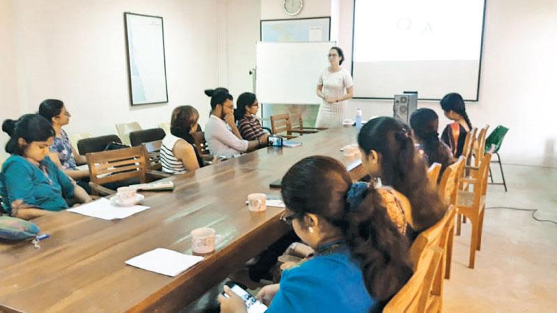 Students at the British Council in Sri Lanka, during the Arts and Reconciliation seminar