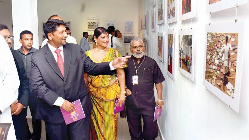 State Minister of Defence and Mass Media Ruwan Wijewardene at the exhibition  Pic: Gayan Pushpika