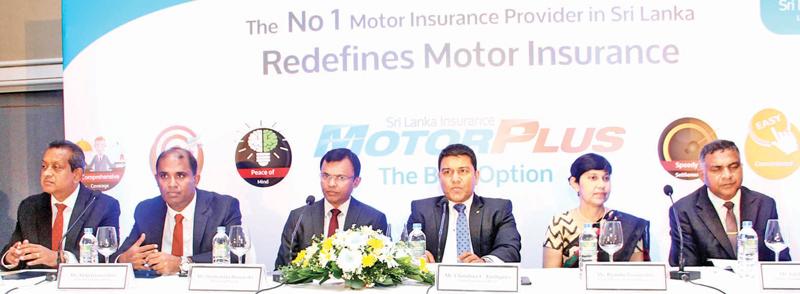 Sri Lanka Insurance officials- from Left to Right- Business Development Chief Officer Rukman Weeraratne, Chief Information Officer Aloka Jayawardane, Managing Director Dushyantha Basnayake, Chief Executive Officer Chandana L. Aluthgama, General Insurance Chief Officer Ruanthi Gooneratne and Deputy General Manager (Motor) Lalith De Silva. Pix by Sulochana Gamage