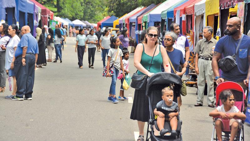 Visitors at the ‘Village Biz Festival’ in Colombo. 