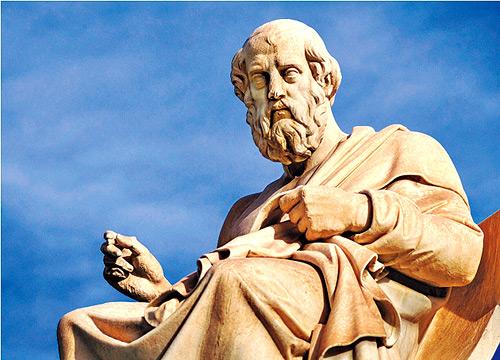 Marble statue of the ancient Greek Philosopher Plato