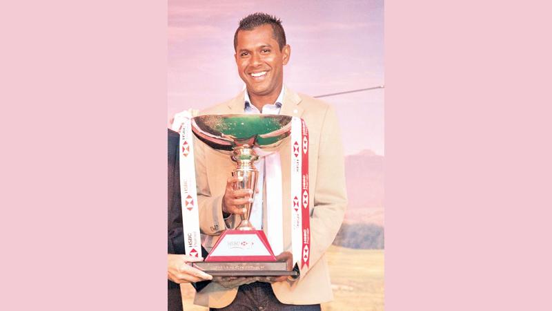 Rajeev Rajapakse with the HSBC Premier Challenge Trophy