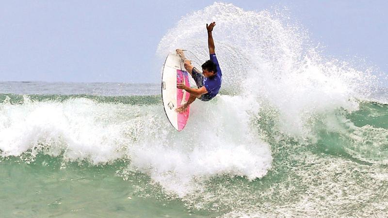 Champion Australian surfer Mitchel Parkinson in action during the final Pix: Sulochana Gamage