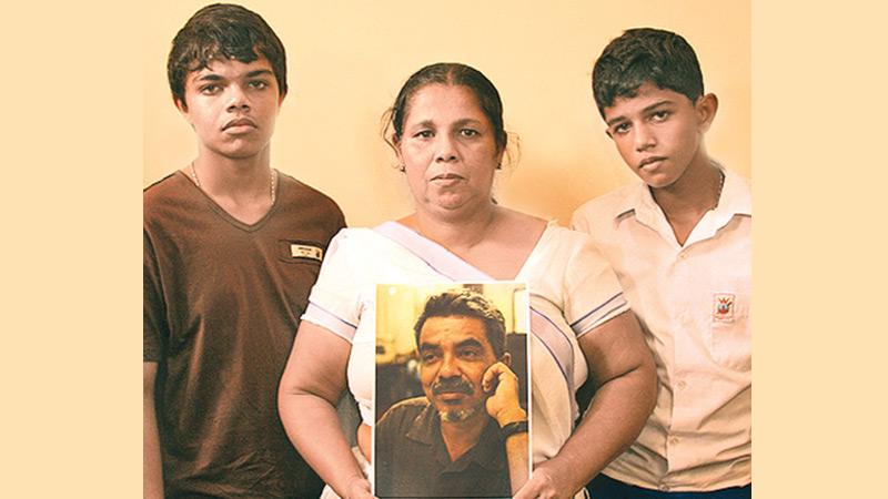 Sandhya Ekneligoda and her sons