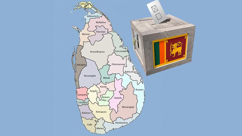 The district map of Sri Lanka