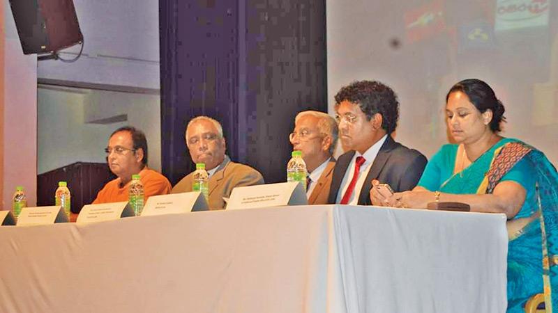 The head table at the launch of book titled International Entertainment Law and New Media Law - Author Chanakya Jayadeva (2nd from left) Justice Prasanna Jayawardane PC (3rd from left)
