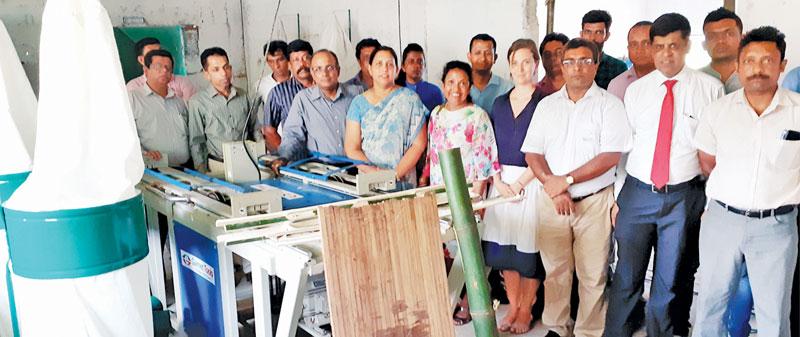 At the presentation of hi-tech machinery to manufacture bamboo boards.  
