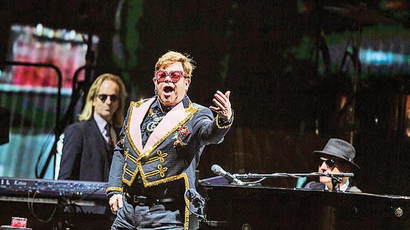 Sir Elton John in performance at Perth.  