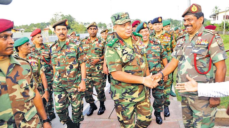 Army Commander, Lieutenant General Shavendra Silva on arrival at Defence Headquarters 