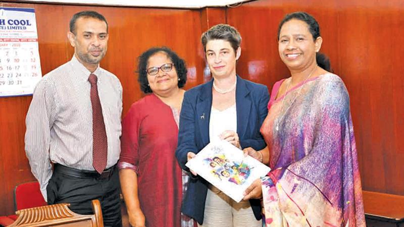 Health Minister Pavithra Wanniarachchi with UNICEF Country Representative Emma Brigham and officials