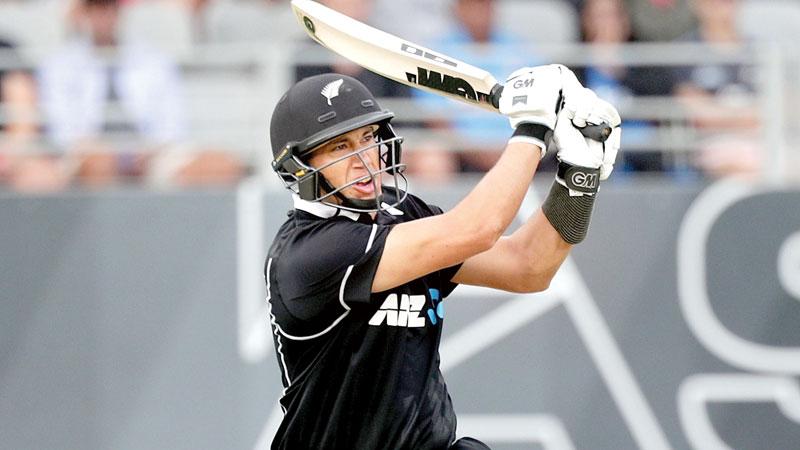 New Zealand’s Ross Taylor hits a boundary at Eden Park in Auckland (AFP)