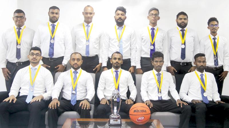 Standing from left: Chathura Kanakaratne, Shane Foenander, Roshan Francisco, Shervan Usuph, Vishva Dayawansa, Umesh Dissanayake and Joshua Abisheik. Seated from left: Azan Cassiere, Sashin Kumarasinghe, Lasitha Liyanage (captain), Dilshan Sinnen and Ganesh Shiyamnesh  