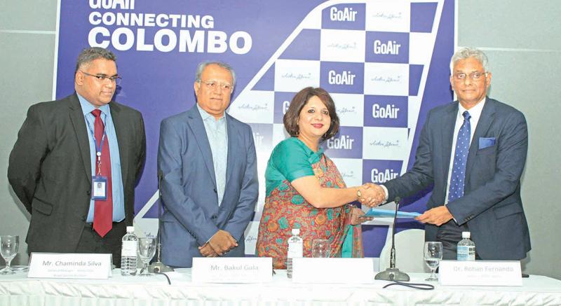 At the launch of GoAir flights to Colombo