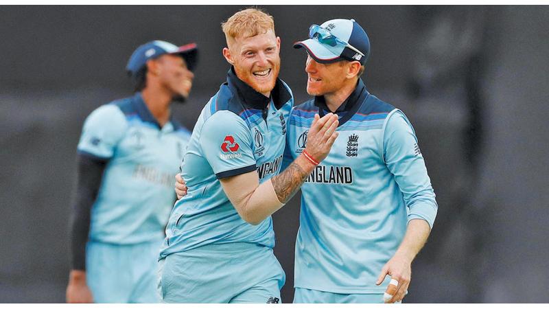 Ben Stokes (left) with Eoin Morgan at the last World Cup