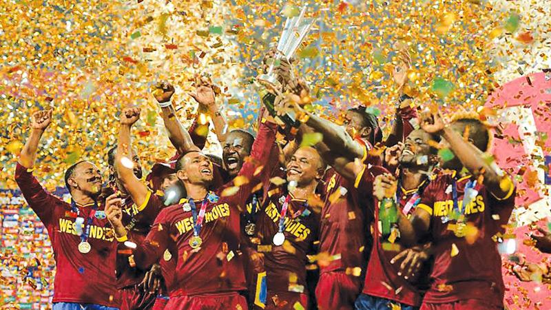 The West Indies celebrate winning the last T20 World Cup in 2016