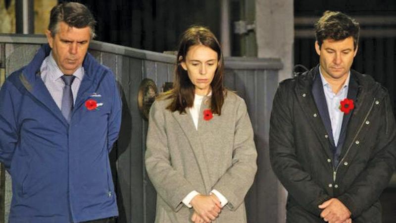 New Zealand's prime minister paid tribute alongside her husband and father