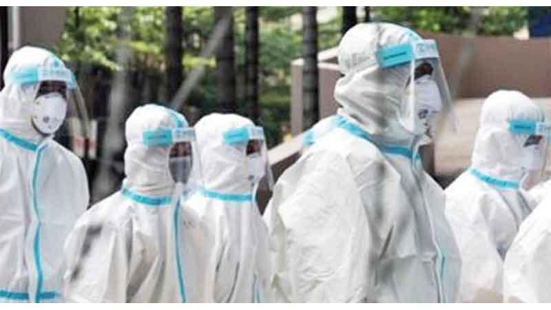 Officers taking part in the raids wore protective suits