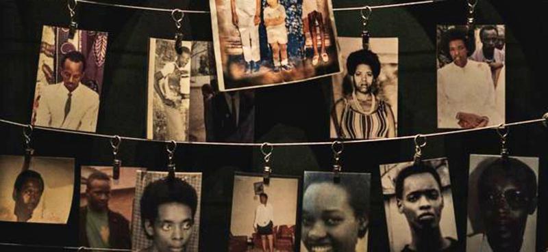 Photographs of some victims are displayed at the Kigali Genocide Memorial