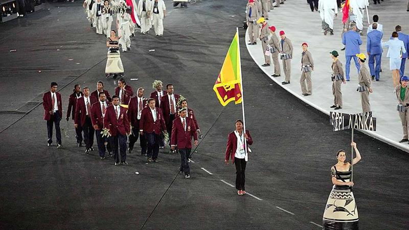 The Sri Lanka Team at the Parade of Nations at the Athens 2004 Olympic Games.
