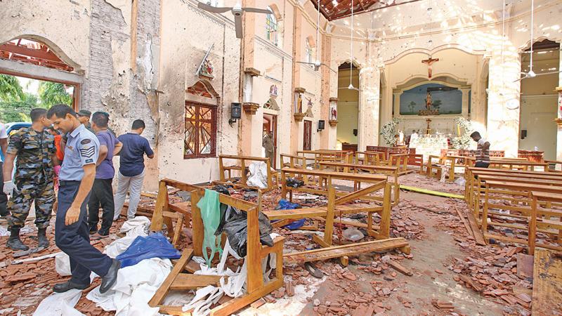 Destruction caused by the Easter Sunday attacks