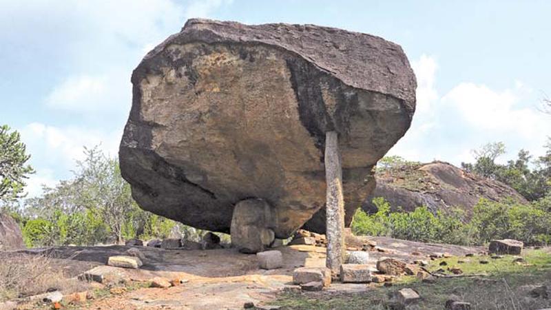 The magnificent ‘leaning stone’ of Ochappu Kallu in the Wilpattu jungle