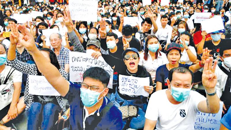 A street protest in Bangkok